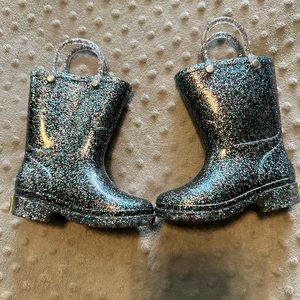 Toddler Western Chief black sparkle rain boots